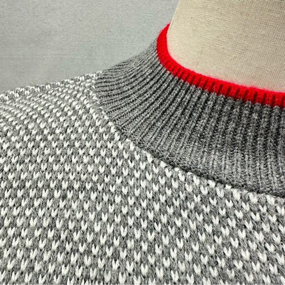 Vintage 80s Brunny Nordic fair isle tight knit mock neck sweater Size Small - Picture 7 of 16